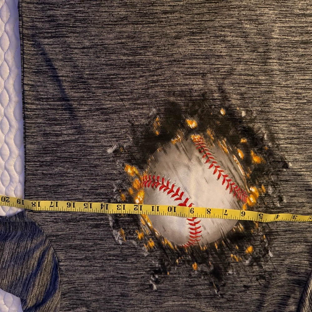 Tek Gear Charcoal Baseball Graphic Kids Tee - Picture 4 of 6